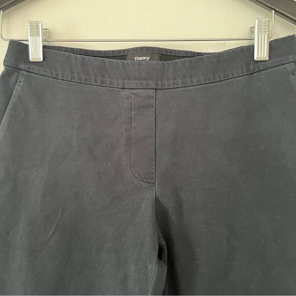 Theory Black "Thaniel" Cropped Pull on Pants - Picture 7 of 8